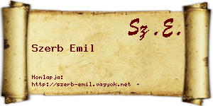 Szerb Emil névjegykártya